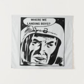 Waar landen we boys? Tapijt Wandkleed (Voorkant (horizontaal))
