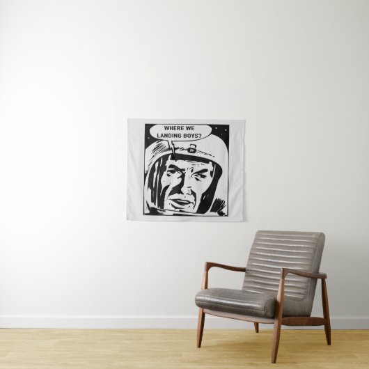 Waar landen we boys? Tapijt Wandkleed (In Situ (horizontaal))