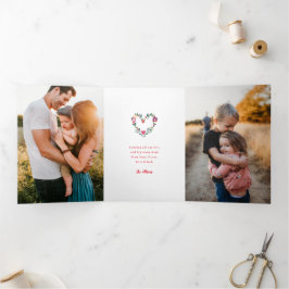 Waar liefde groeit gepersonaliseerde foto-valentij drieluik wenskaart