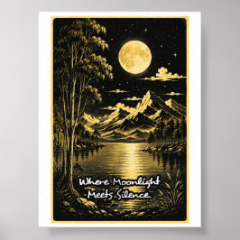 Waar maanlicht stilte ontmoet Serene nachtzicht Poster