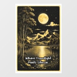 Waar maanlicht stilte ontmoet Serene nachtzicht Raamsticker