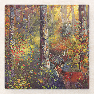 Waar magie zich verbergt - Woodland Landscape Glazen Onderzetter