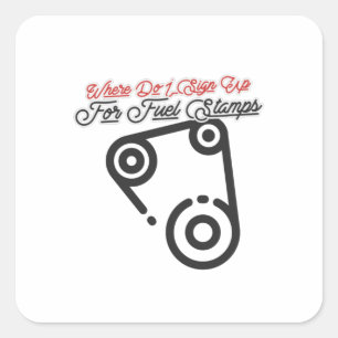 Waar Meld Ik Me Aan Voor Brandstofzegels Vierkante Sticker