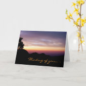 Waar mijn hart behoort/Mountain Sunset Silhouette Kaart (Gele Bloem)