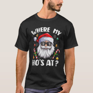 Waar mijn hoed bij kerstman-kerstman-volwassen man t-shirt