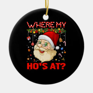 Waar mijn hoed bij kerstman volwassen mensheid keramisch ornament