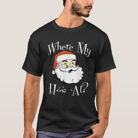 Waar mijn hoed op het T-shirt met kerst grappige v (Voorkant)
