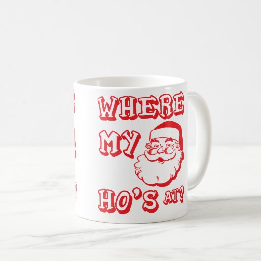 Waar mijn huis is - Grappige Kerstman Koffiemok (Voorkant rechts)