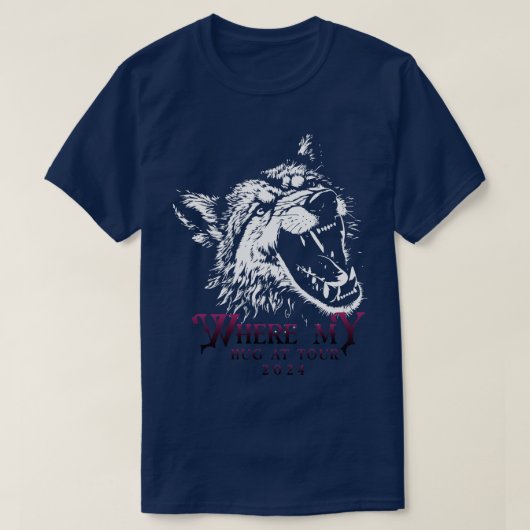 Waar mijn knuffel bij Funny Wolf me ironische grap T-shirt (Design voorkant)