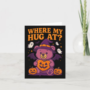 Waar mijn knuffel bij Schattigee Halloween teddybe Kaart