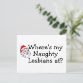 Waar mijn Naughty Lesbians op Briefkaart (Staand voorkant)