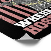 Waar mijn slang bij de brandweerboot de Amerikaans Poster (Hoek)