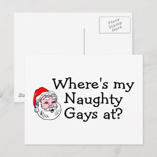 Waar mijn stoute homo's bij Sinterklaas Feestdagenkaart (Voorkant / Achterkant)