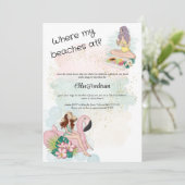 Waar mijn stranden liggen bij Bachelorette Party Kaart (Staand voorkant)