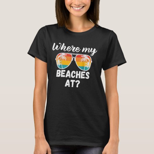 Waar mijn stranden liggen op de grappige strand va t-shirt (Voorkant)