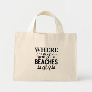 Waar mijn stranden mini tote bag
