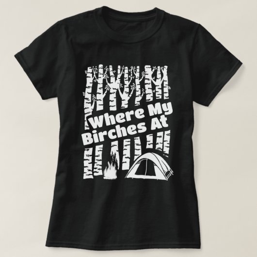 Waar mijn vogels bij, Tent Camping Graphic T-shirt (Design voorkant)