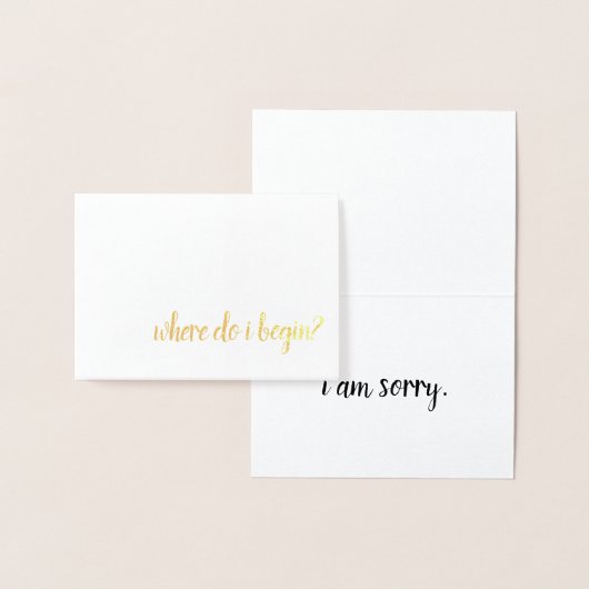 Waar moet ik beginnen, sorry folie folie kaarten (Display)