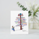 Waar moet je heen? Wegwijzers Briefkaart  (Staand voorkant)