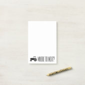 Waar moet je nu verder? Boerderij tractorblok Post-it® Notes (Op bureau)