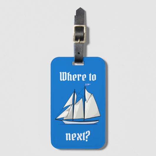 Waar moet je nu verder? Sailboat Adventure Bagagelabel (Voorkant (verticaal))
