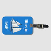 Waar moet je nu verder? Sailboat Adventure Bagagelabel (Voorkant (horizontaal))