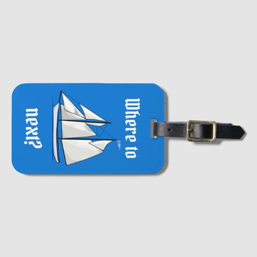 Waar moet je nu verder? Sailboat Adventure Bagagelabel (Voorkant (horizontaal))