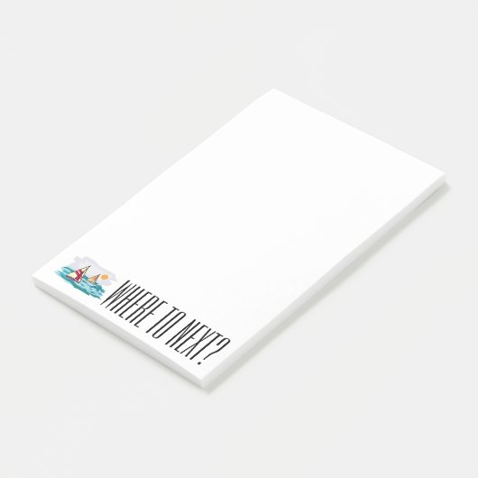 Waar moet je nu verder? Sailing Sailboat Notepad Post-it® Notes (Schuin)