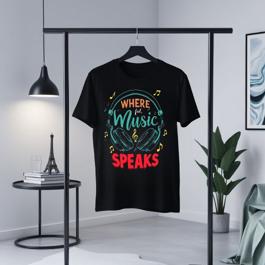 Waar muziek grafisch T-shirt spreekt
