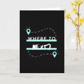 Waar naar de volgende? Reizigerbug. Ik reis graag Kaart (Gele Bloem)