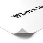 Waar naar Volgende | Minimale tipografiesnelheid Poster (Hoek)