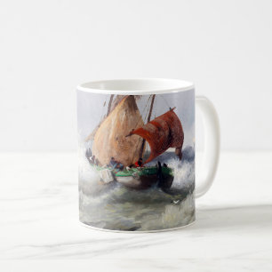 Waar Natuur heerst: Stormachtig zeegezicht met mee Koffiemok