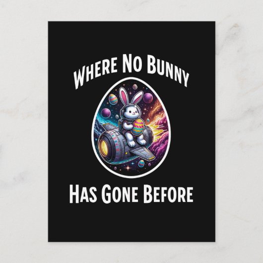 Waar nog nooit een konijn is geweest briefkaart (Voorkant)