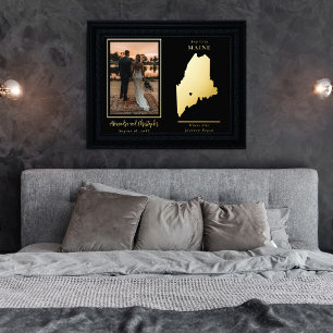 Waar onze reis begon met Maine Wedding Foto Folie Afdrukken