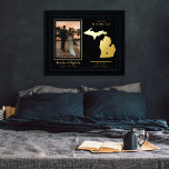 Waar onze reis begon met Michigan Wedding Foto Folie Afdrukken<br><div class="desc">'Waar onze reis begon' trouwkoppel met de staatskaart en het design van de foto's met beweegbaar hart naar de locatie van je bruiloft of een andere gedenkwaardige gelegenheid. Als u de hartlocatie wilt verplaatsen, klikt u op Personaliseren en vervolgens op Aanpassen en sleept u het hart naar de locatie van...</div>