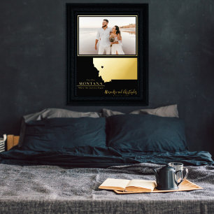 Waar onze reis begon met Montana bruiloft foto Folie Afdrukken