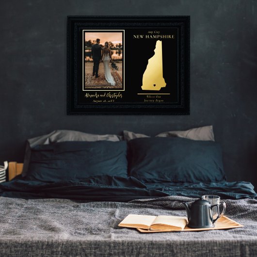 Waar onze reis begon met New Hampshire Wedding Pic Folie Afdrukken