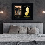 Waar onze reis begon met New Jersey bruiloft foto Folie Afdrukken<br><div class="desc">'Waar onze reis begon' trouwkoppel met de staatskaart en het design van de foto's met beweegbaar hart naar de locatie van je bruiloft of een andere gedenkwaardige gelegenheid. Als u de hartlocatie wilt verplaatsen, klikt u op Personaliseren en vervolgens op Aanpassen en sleept u het hart naar de locatie van...</div>