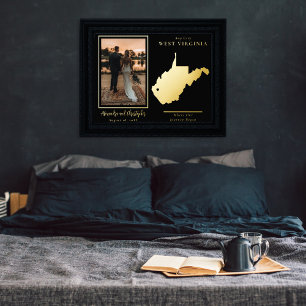 Waar onze reis begon met West Virginia Wed Foto Folie Afdrukken