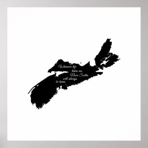 Waar ook - Nova Scotia zal altijd thuis zijn Poster