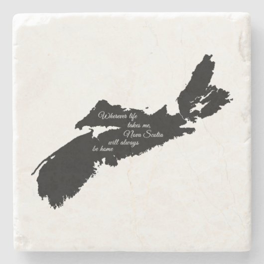 Waar ook - Nova Scotia zal altijd thuis zijn Stenen Onderzetter (Voorkant)