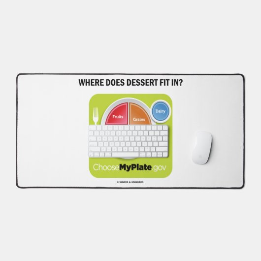 Waar past Dessert in? MyPlate Humor Bureaumat (Keyboard & Muis)