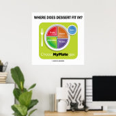 Waar past Dessert in? (MyPlate Humor) Poster (Thuiskantoor)
