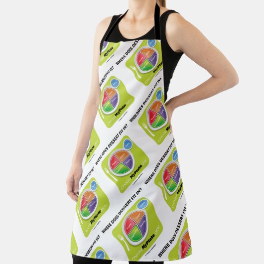 Waar past Dessert in? MyPlate Humor Schort (Insitu)