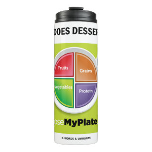 Waar past Dessert in? MyPlate Humor Thermosbeker