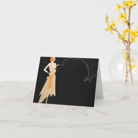 "Waar rook is, is vuur" Flapper Blank Kaart (Gele Bloem)