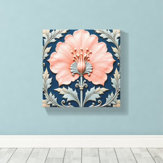 Waar Roze Blauw Ontmoet Canvas Afdruk (Insitu (Houten vloer))