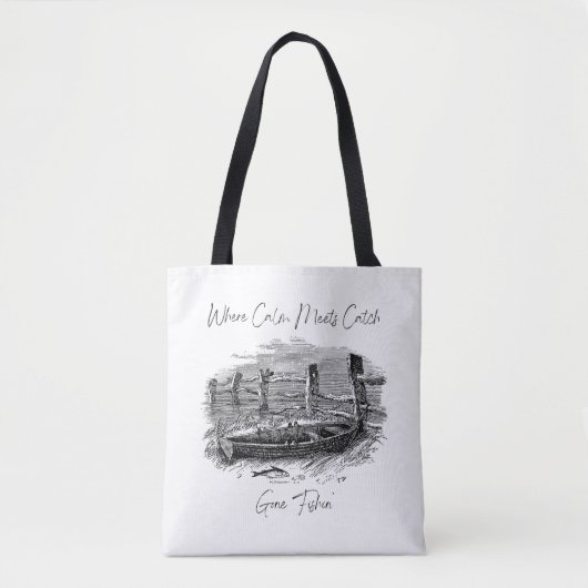 Waar rust en vangst samenkomen tote bag (Voorkant)