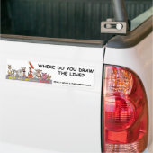 WAAR SLEEP JE DE LIJN? BUMPERSTICKER (Op Truck)