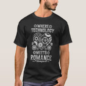 Waar technologie ontmoet Romance Steampunk T-shirt (Voorkant)